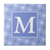 Monogram Blue Circles pattern Fliese (Vorderseite)