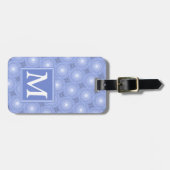 Monogram Blue Circles pattern Gepäckanhänger (Vorderseite horizontal)