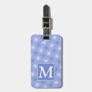 Monogram Blue Circles pattern Gepäckanhänger