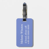 Monogram Blue Circles pattern Gepäckanhänger (Rückseite vertikal)