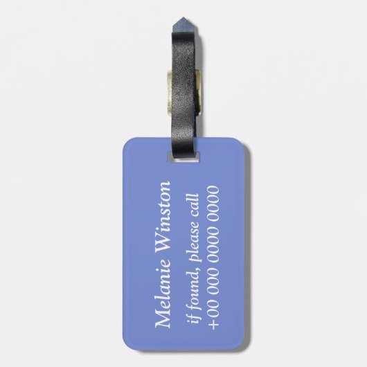 Monogram Blue Circles pattern Gepäckanhänger (Rückseite vertikal)