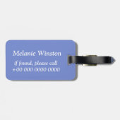 Monogram Blue Circles pattern Gepäckanhänger (Rückseite horizontal)