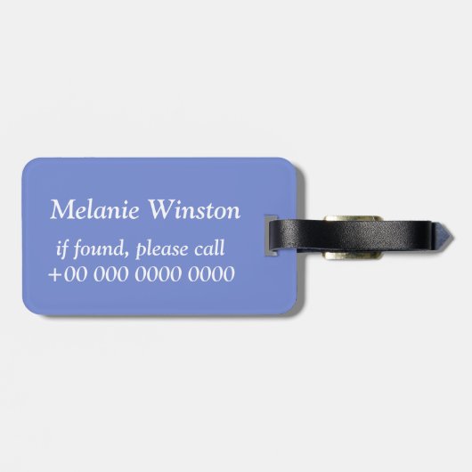 Monogram Blue Circles pattern Gepäckanhänger (Rückseite horizontal)