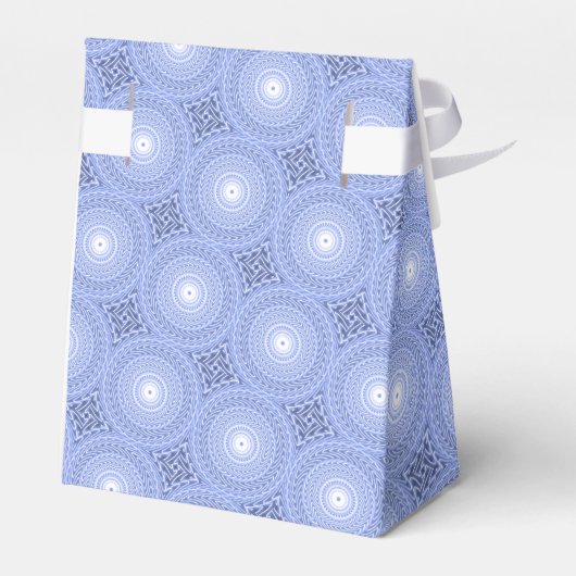 Monogram Blue Circles pattern Geschenkschachtel (Rückseite)