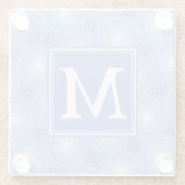 Monogram Blue Circles pattern Glasuntersetzer (Rückseite)