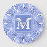 Monogram Blue Circles pattern
