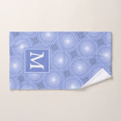 Monogram Blue Circles pattern Handtuch (Handtuch)
