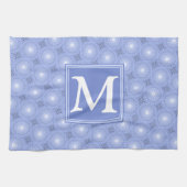 Monogram Blue Circles pattern Handtuch (Horizontal)