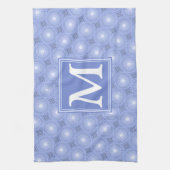 Monogram Blue Circles pattern Handtuch (Vertikal)