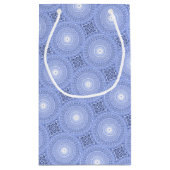 Monogram Blue Circles pattern Kleine Geschenktüte (Rückseite)
