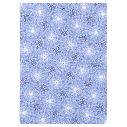 Monogram Blue Circles pattern Klemmbrett (Rückseite)