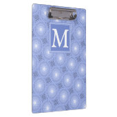 Monogram Blue Circles pattern Klemmbrett (Rechts)