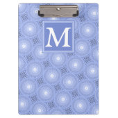 Monogram Blue Circles pattern Klemmbrett (Vorderseite)
