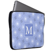 Monogram Blue Circles pattern Laptopschutzhülle (Vorne Rechts)