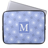 Monogram Blue Circles pattern Laptopschutzhülle (Vorderseite)