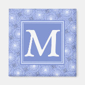 Monogram Blue Circles pattern Magnet (Vorne)
