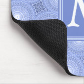 Monogram Blue Circles pattern Mousepad (Ecke)
