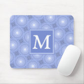 Monogram Blue Circles pattern Mousepad (Mit Mouse)
