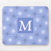 Monogram Blue Circles pattern Mousepad (Vorne)