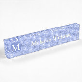 Monogram Blue Circles pattern Namensplakette