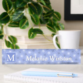 Monogram Blue Circles pattern Namensplakette