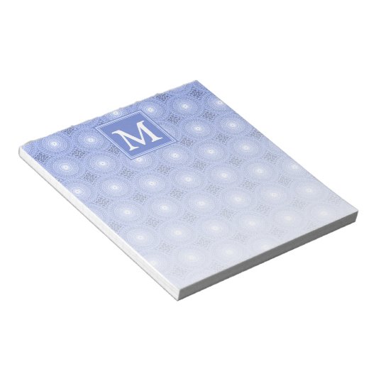 Monogram Blue Circles pattern Notizblock (angewinkelt)