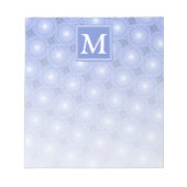 Monogram Blue Circles pattern Notizblock (Vorderseite)