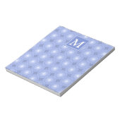 Monogram Blue Circles pattern Notizblock (Rotiert)