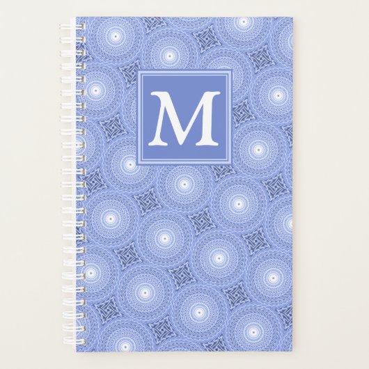 Monogram Blue Circles pattern Planer (Vorderseite)