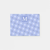Monogram Blue Circles pattern Post-it Klebezettel (Vorderseite)