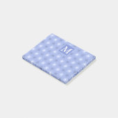 Monogram Blue Circles pattern Post-it Klebezettel (angewinkelt)