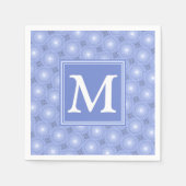 Monogram Blue Circles pattern Serviette (Vorderseite)