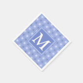 Monogram Blue Circles pattern Serviette (Ecke)