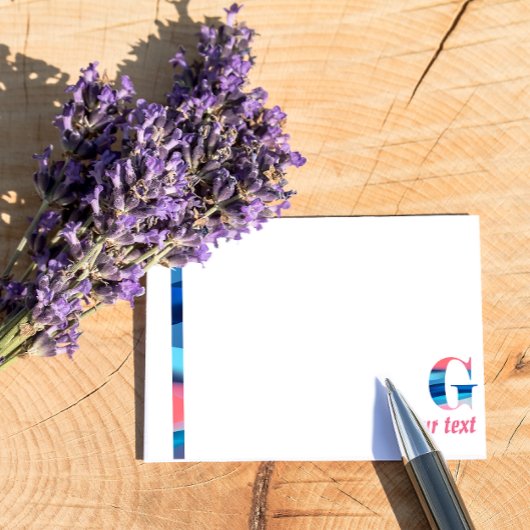 Monogram Blue Coral Letter G notes Post-it Klebezettel