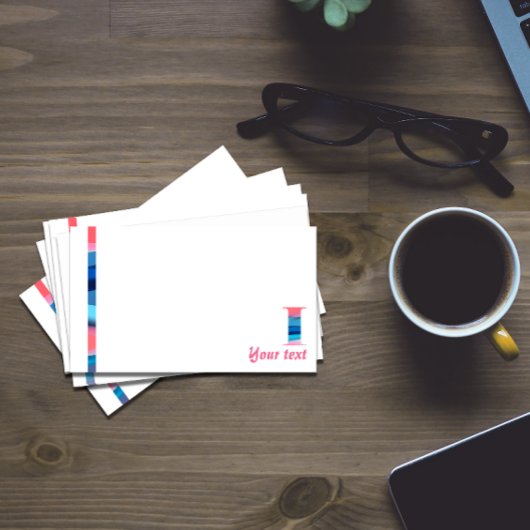 Monogram Blue Coral Letter I notes Post-it Klebezettel