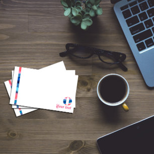 Monogram Blue Coral Letter O Notes Post-it Klebezettel