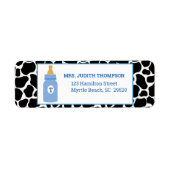 Monogram Blue Cowprint Miles a Holic Address Label (Vorne)