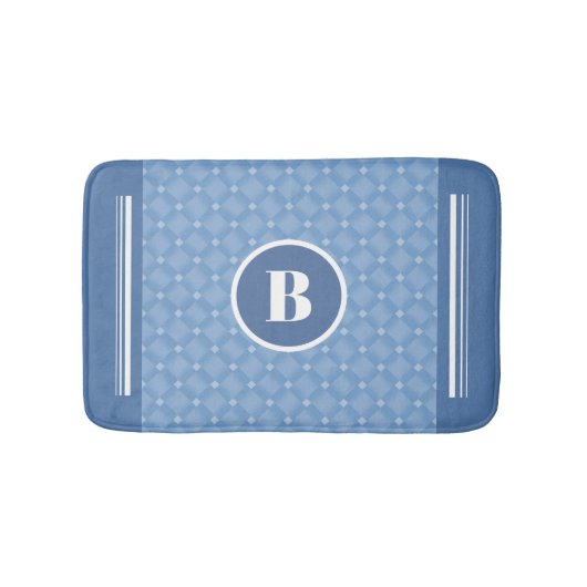 Monogram Blue Diamond Baby Kinderzimmer Bath Mat Badematte (Vorderseite)