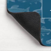 Monogram Blue Fish Mousepad (Ecke)