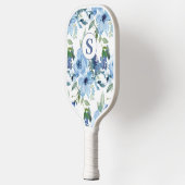 Monogram Blue Floral Botanical Pickleball Paddel Pickleball Schläger (Links)