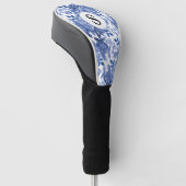 Monogram Blue Floral Golf Headcover (angewinkelt)