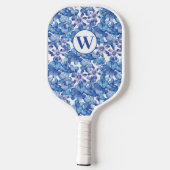 Monogram Blue Floral Pickleball Paddel Schläger (Rückseite)