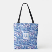 Monogram Blue Floral Tasche (Rückseite)