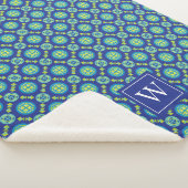 Monogram Blue Geometric Muster Sherpadecke (3/4)