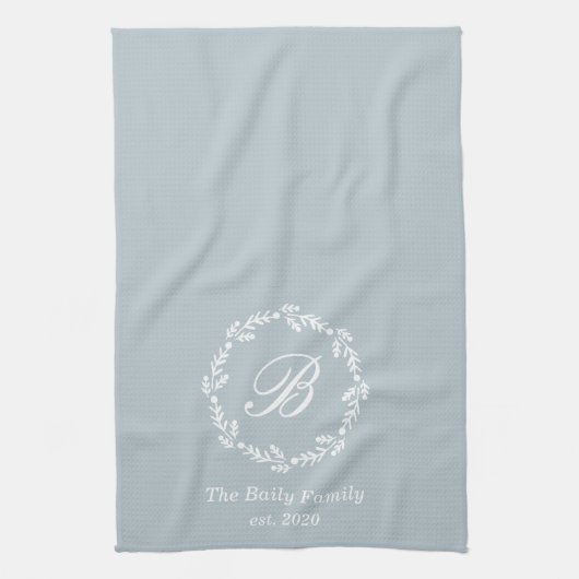 Monogram Blue Geschirrtuch (Vertikal)