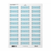 Monogram Blue Glitzer Wedding Rücksendeadresse (Vorne)