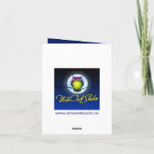 Monogram Blue, Gold Floral Dankeschön Karte (Rückseite)