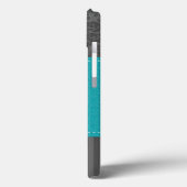 Monogram Blue, Grau Damask Stripe iPad Air Hüllen (Rückseite / Links)