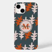 Monogram Blue, Grau & Orange Abstrakt Art Pattern Case-Mate iPhone Hülle (Rückseite)