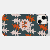 Monogram Blue, Grau & Orange Abstrakt Art Pattern Case-Mate iPhone Hülle (Rückseite (Horizontal))